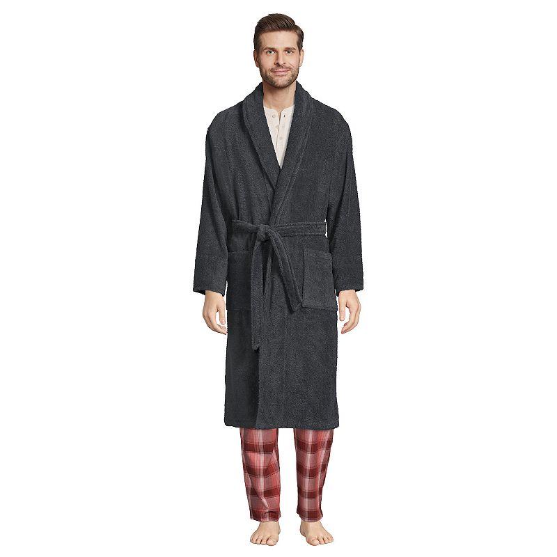Big & Tall Lands' End Calf-Length Turkish Terry Robe, Men's,  Product Image