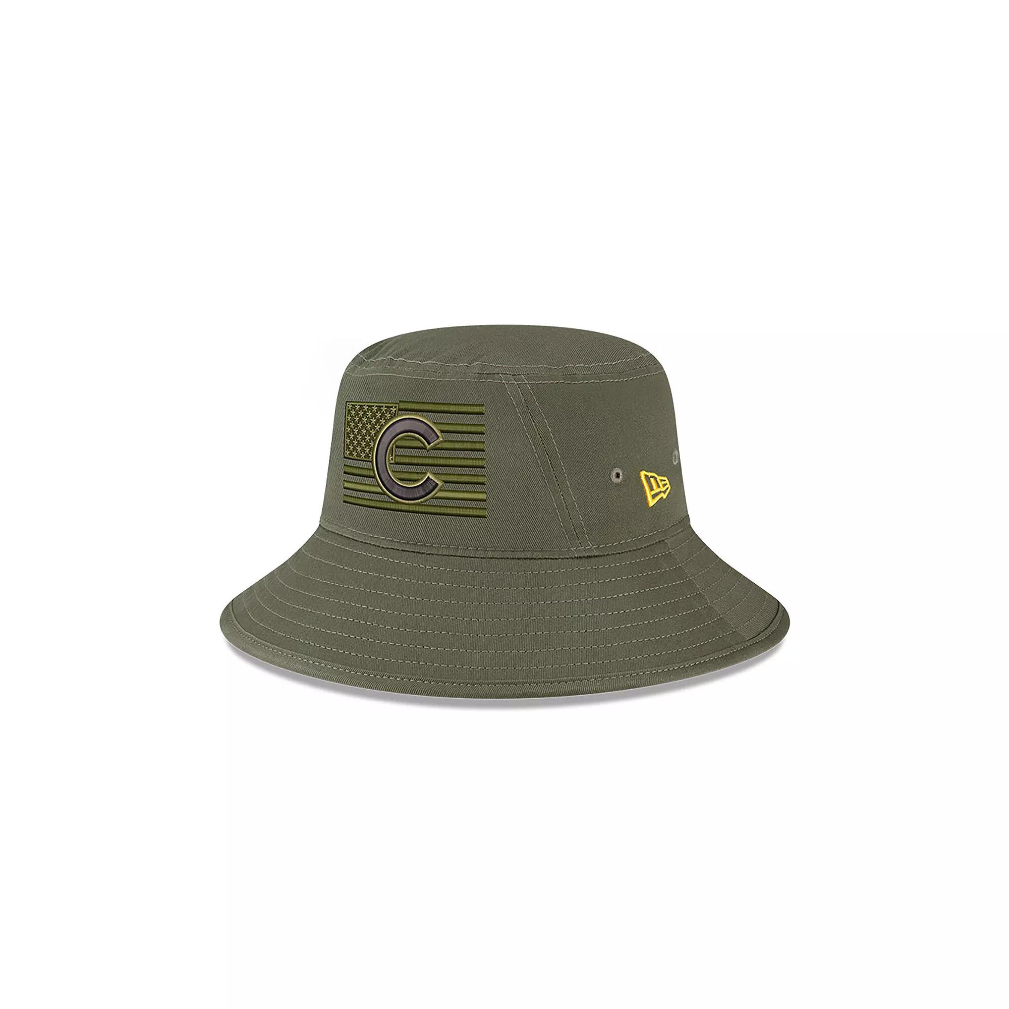 Men's New Era Green Chicago Cubs 2023 Armed Forces Day Bucket Hat,  Product Image
