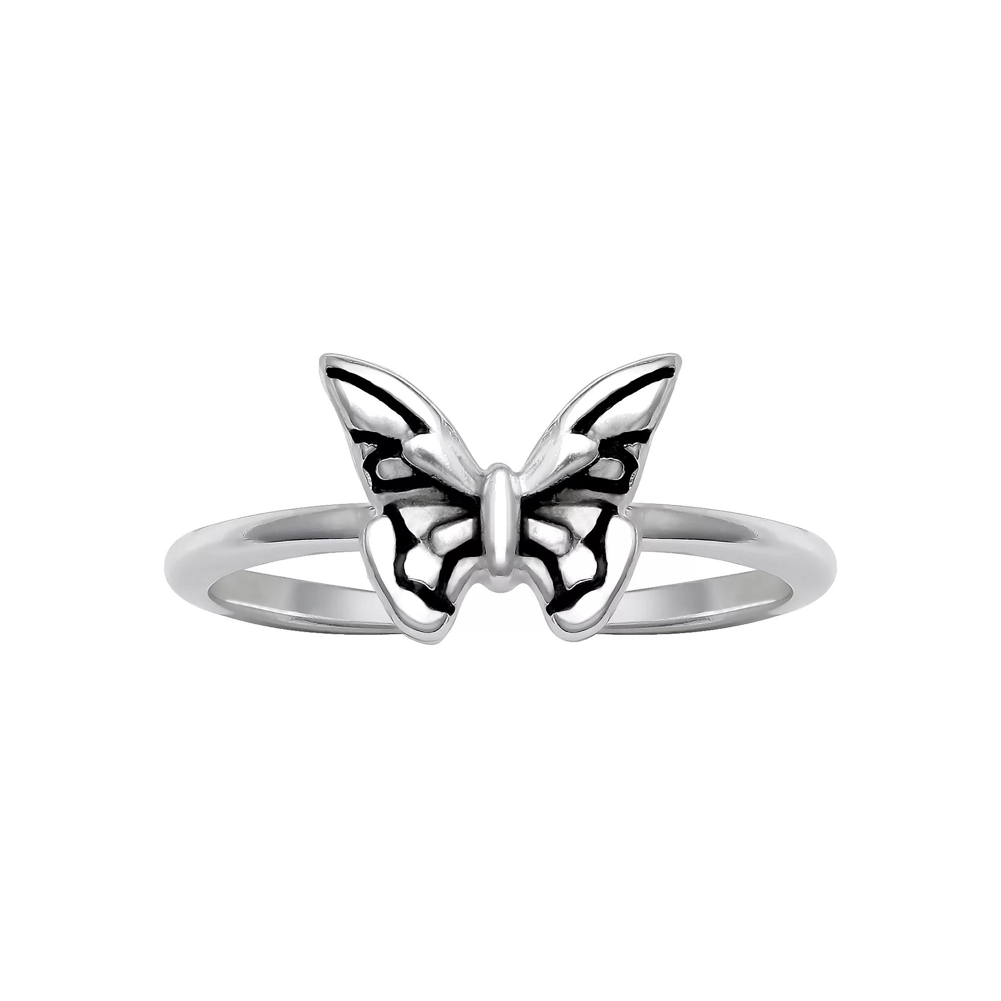 PRIMROSE Oxidized Sterling Silver Butterfly Toe Ring, Women's Product Image