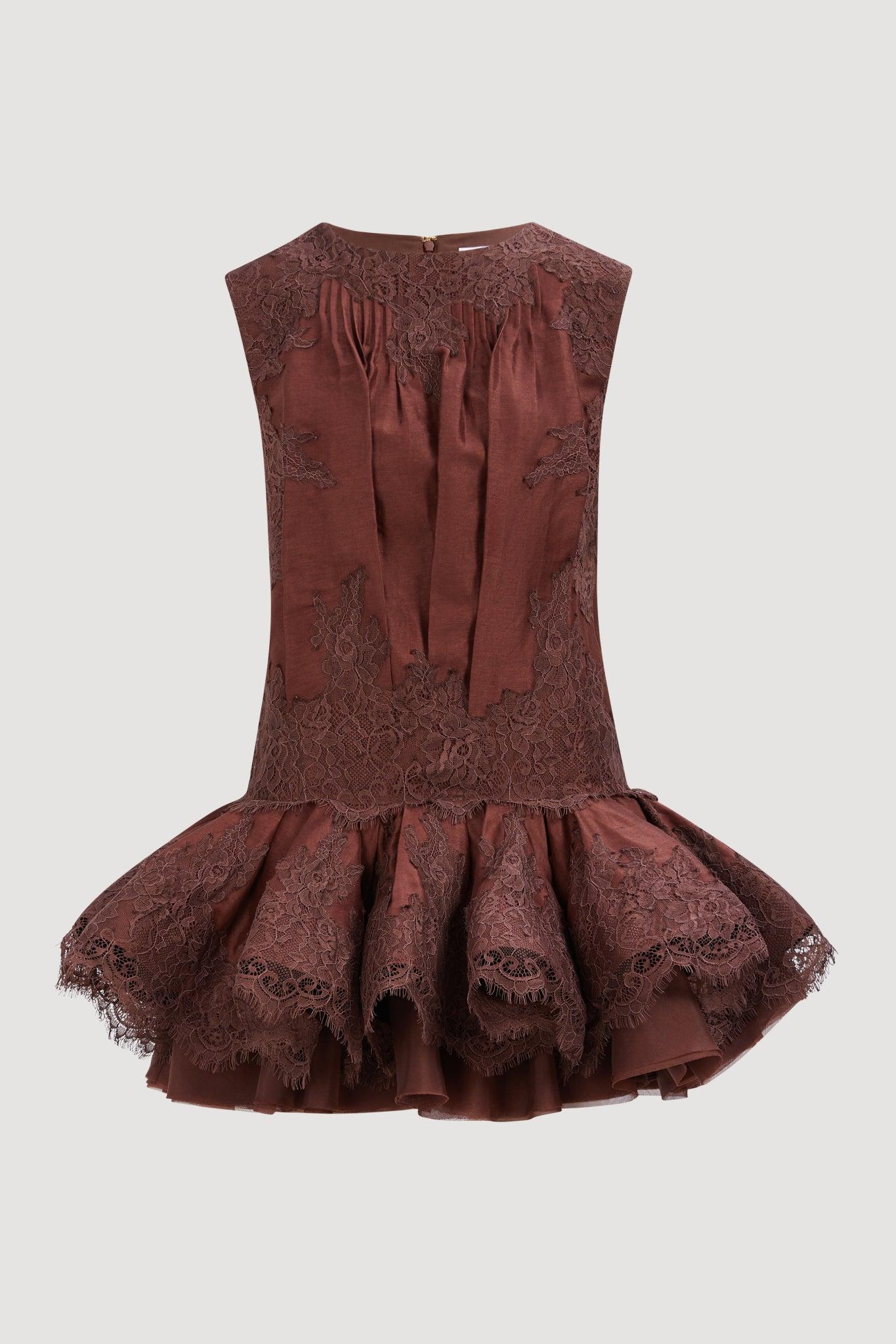 Cressida Mini Dress-CHOCOLATE / 4 Product Image