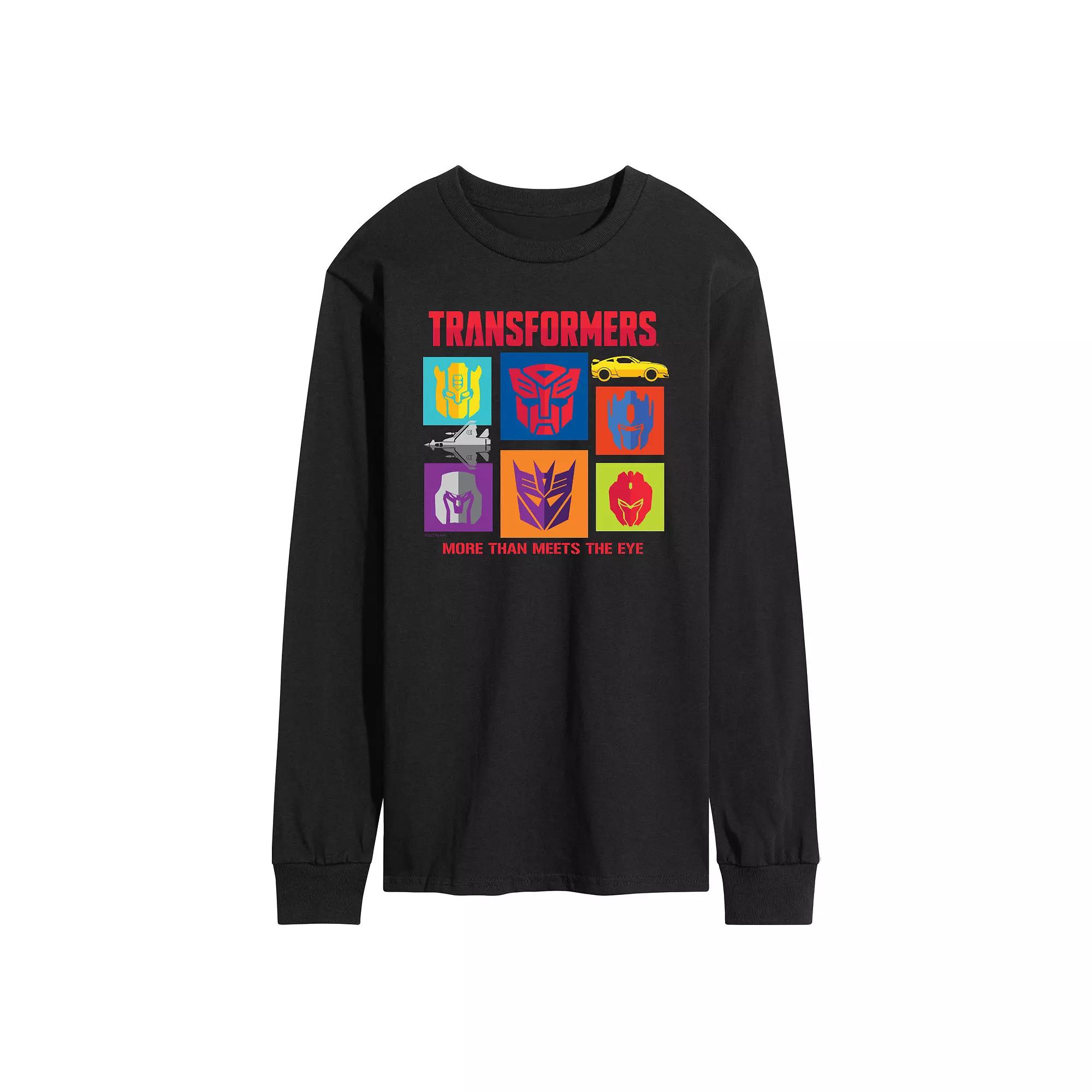 Men's Transformers Character Grid Long Sleeve Graphic Tee,  Product Image