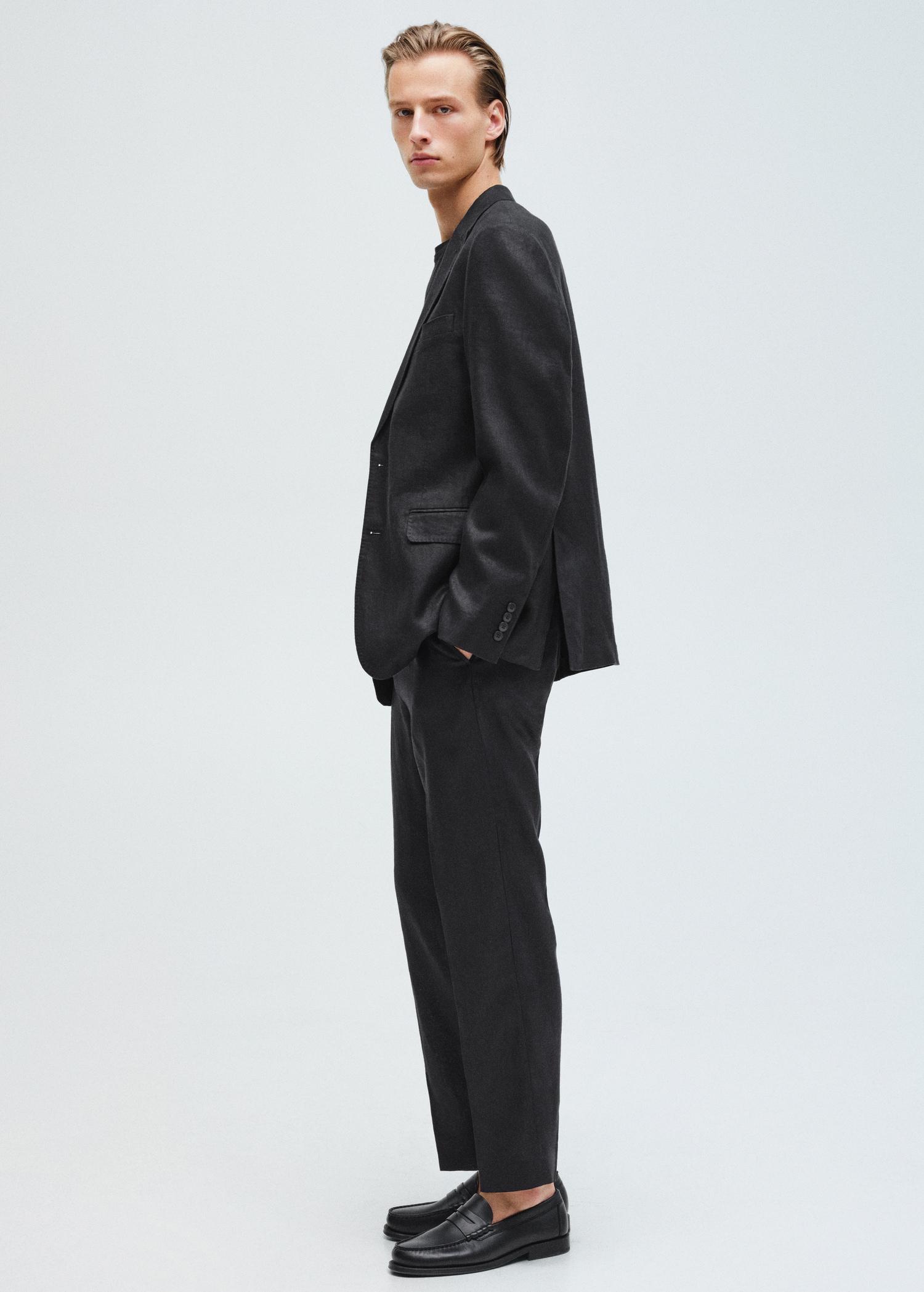 100% linen regular-fit trousers - Men | MANGO USA Product Image