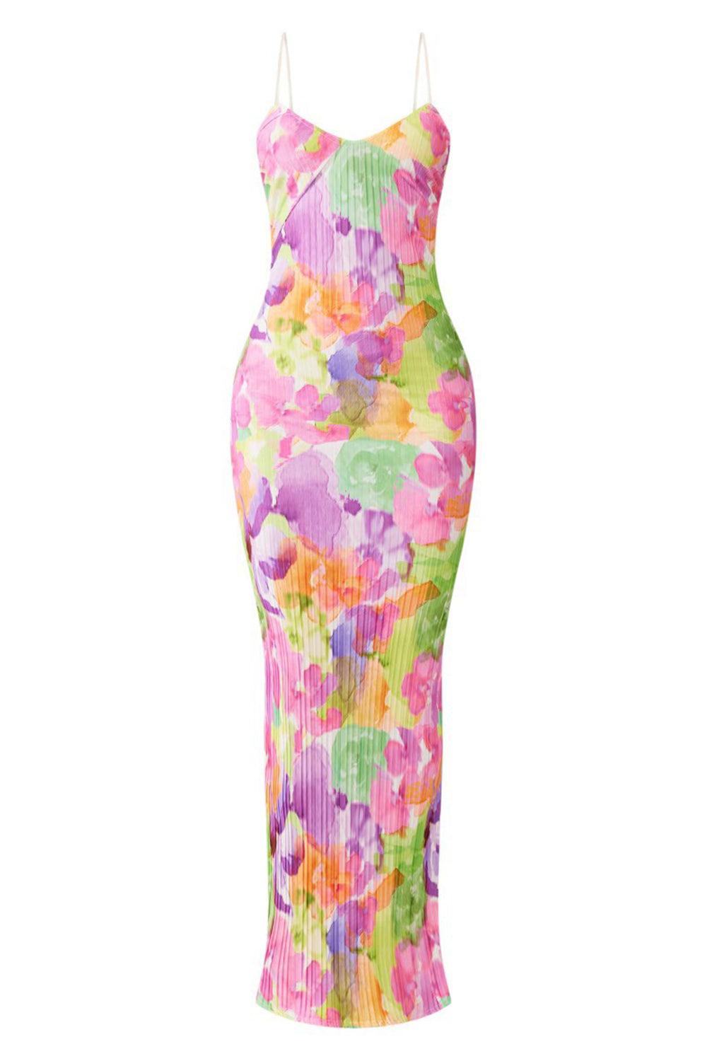 Backless Printed Maxi Cami Dress Product Image