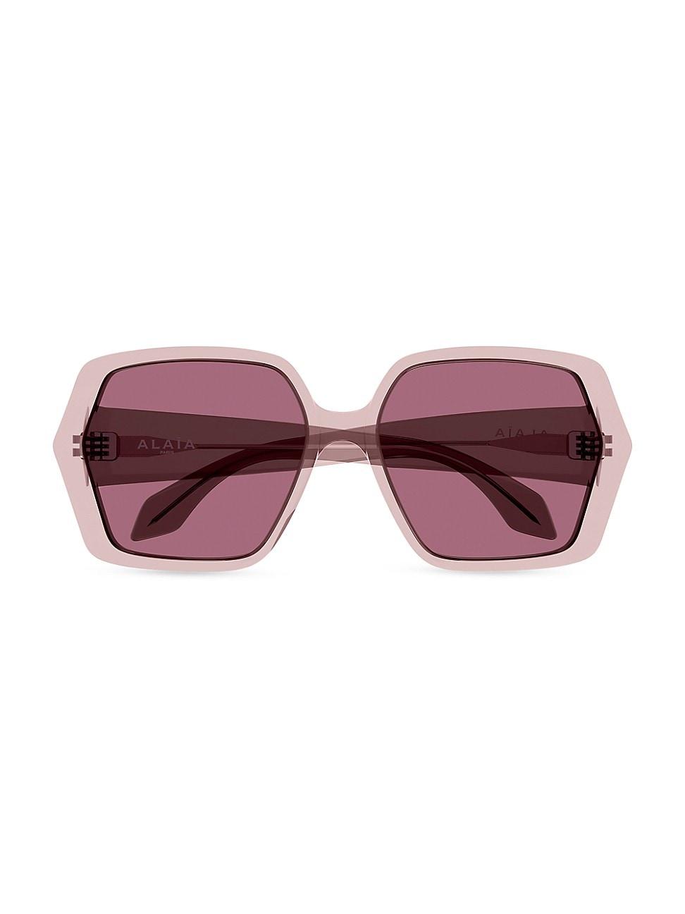 Womens Lettering Logo 60MM Geometric Sunglasses Product Image