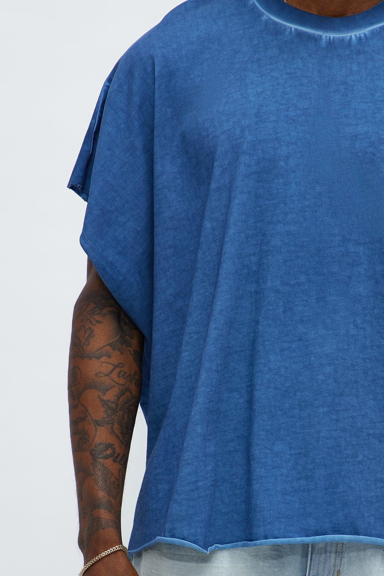 Oversized Float Heavy Jersey Muscle Tee - Navy Male Product Image