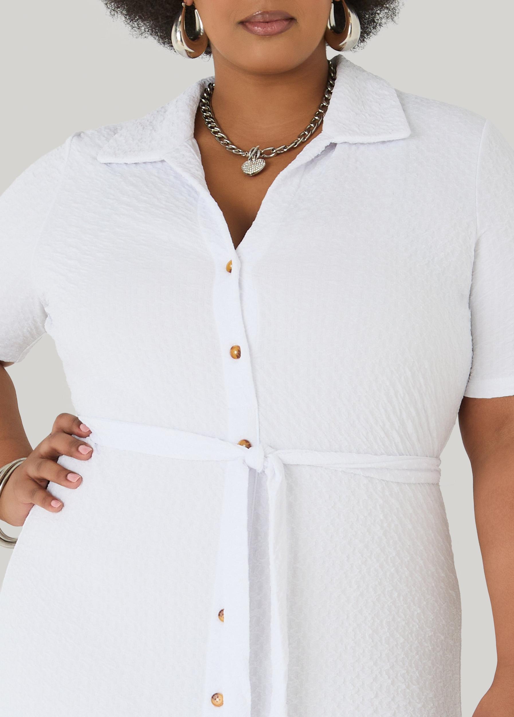 Textured Maxi Shirtdress Product Image