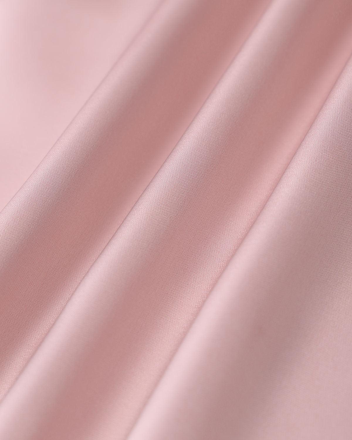 Pink Square Neck Ruffle Satin Midi Dress Product Image