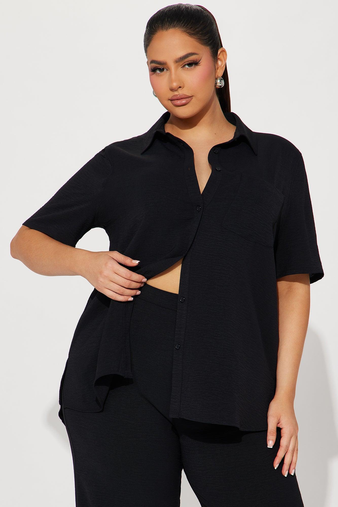 Makenzie Short Sleeve Pant Set - Black Product Image