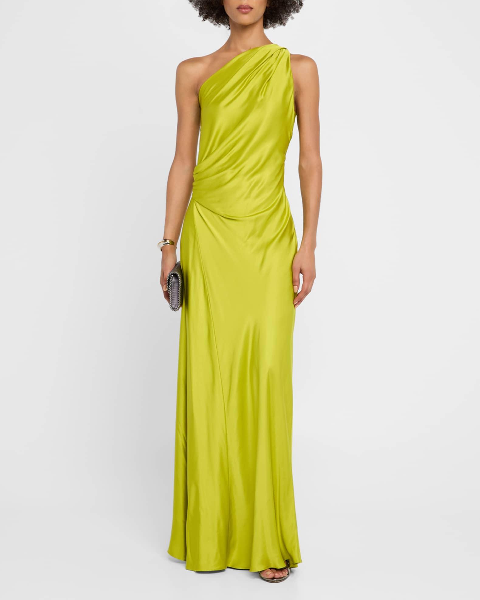 Aster One-Shoulder Satin Gown Product Image