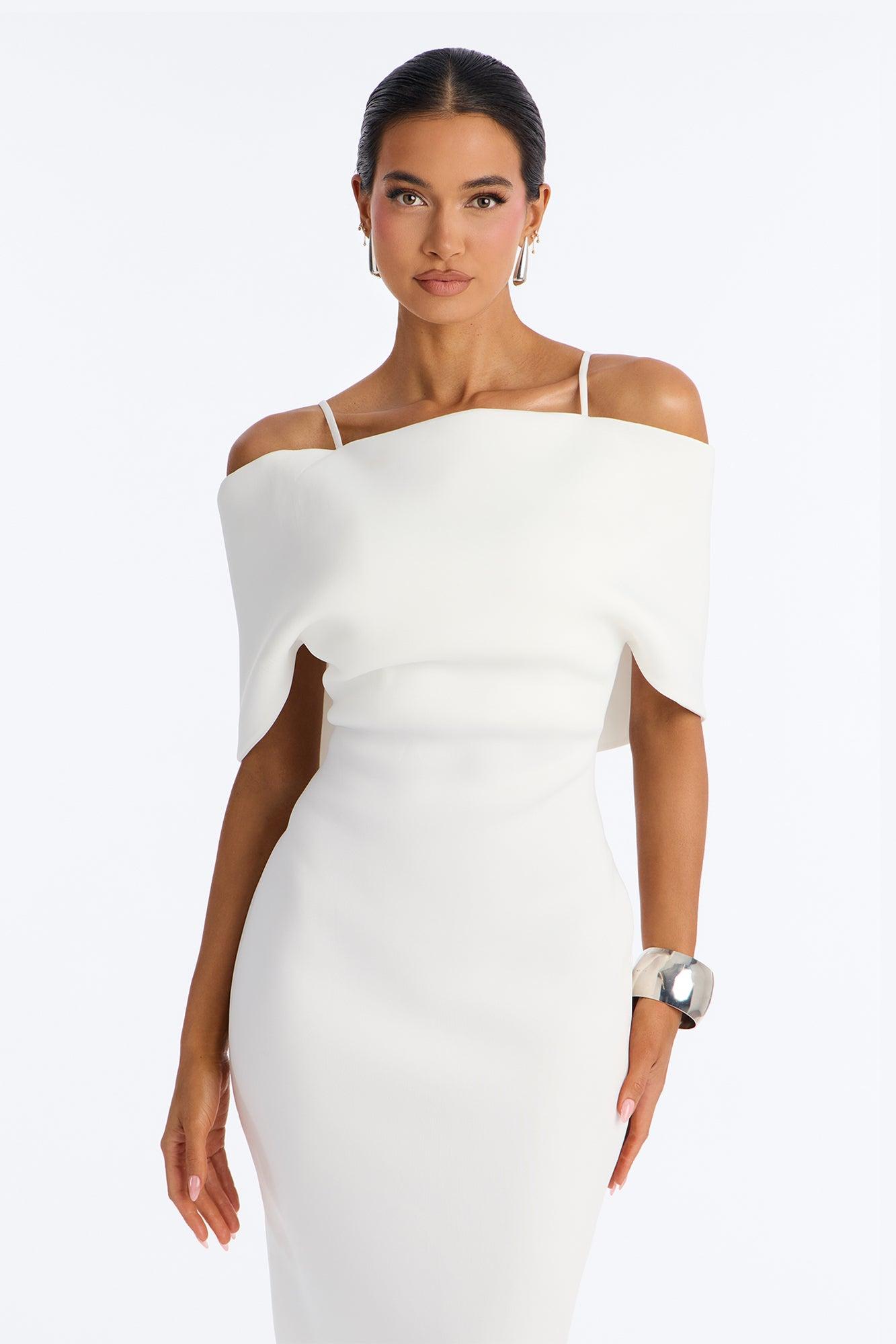 Last Call Scuba Maxi Dress - White Female Product Image