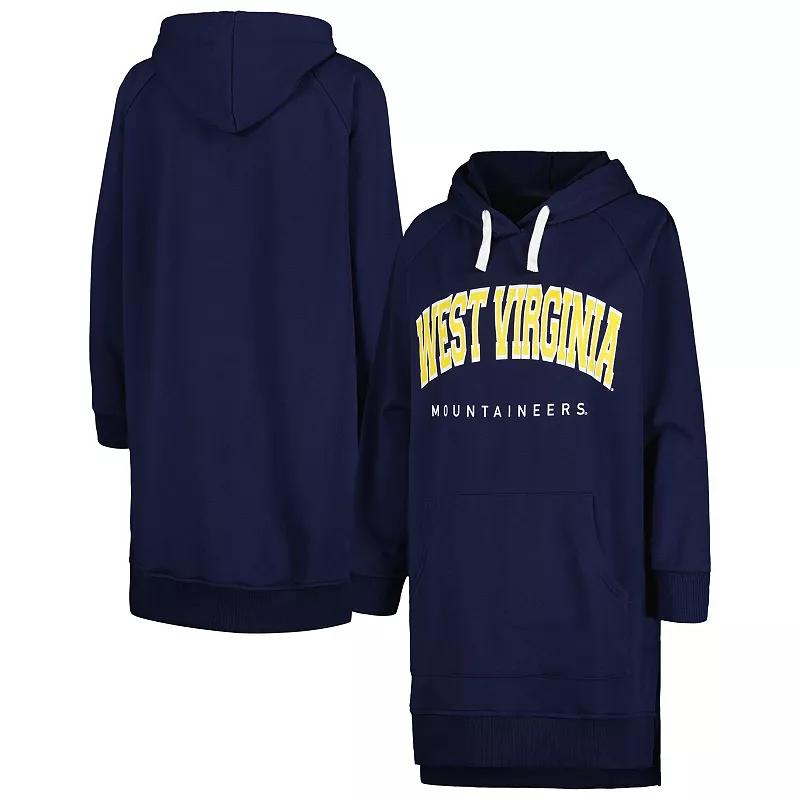 Women's Gameday Couture Navy West Virginia Mountaineers Take a Knee Raglan Hooded Sweatshirt Dress, Size: Medium, Blue Product Image
