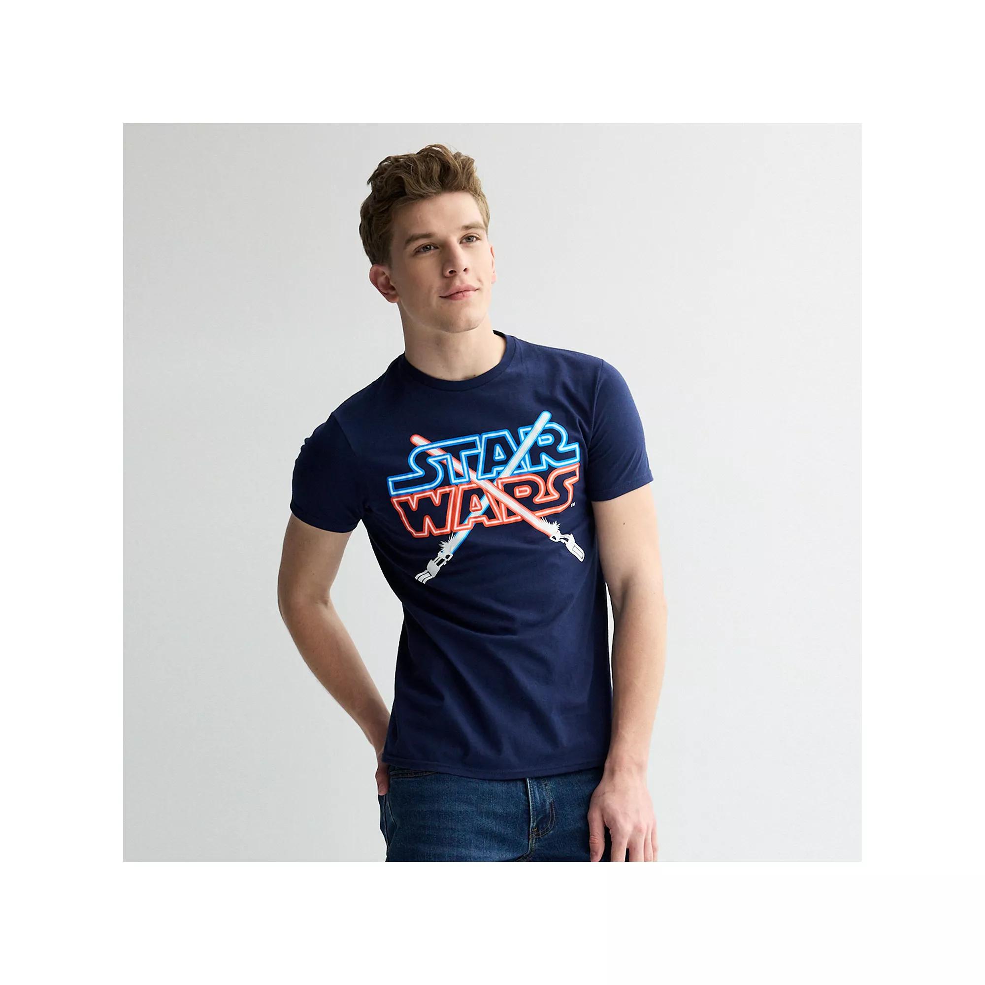 Men's Star Wars Crossed Lightsaber Graphic Tee, Size: Medium, Blue Product Image