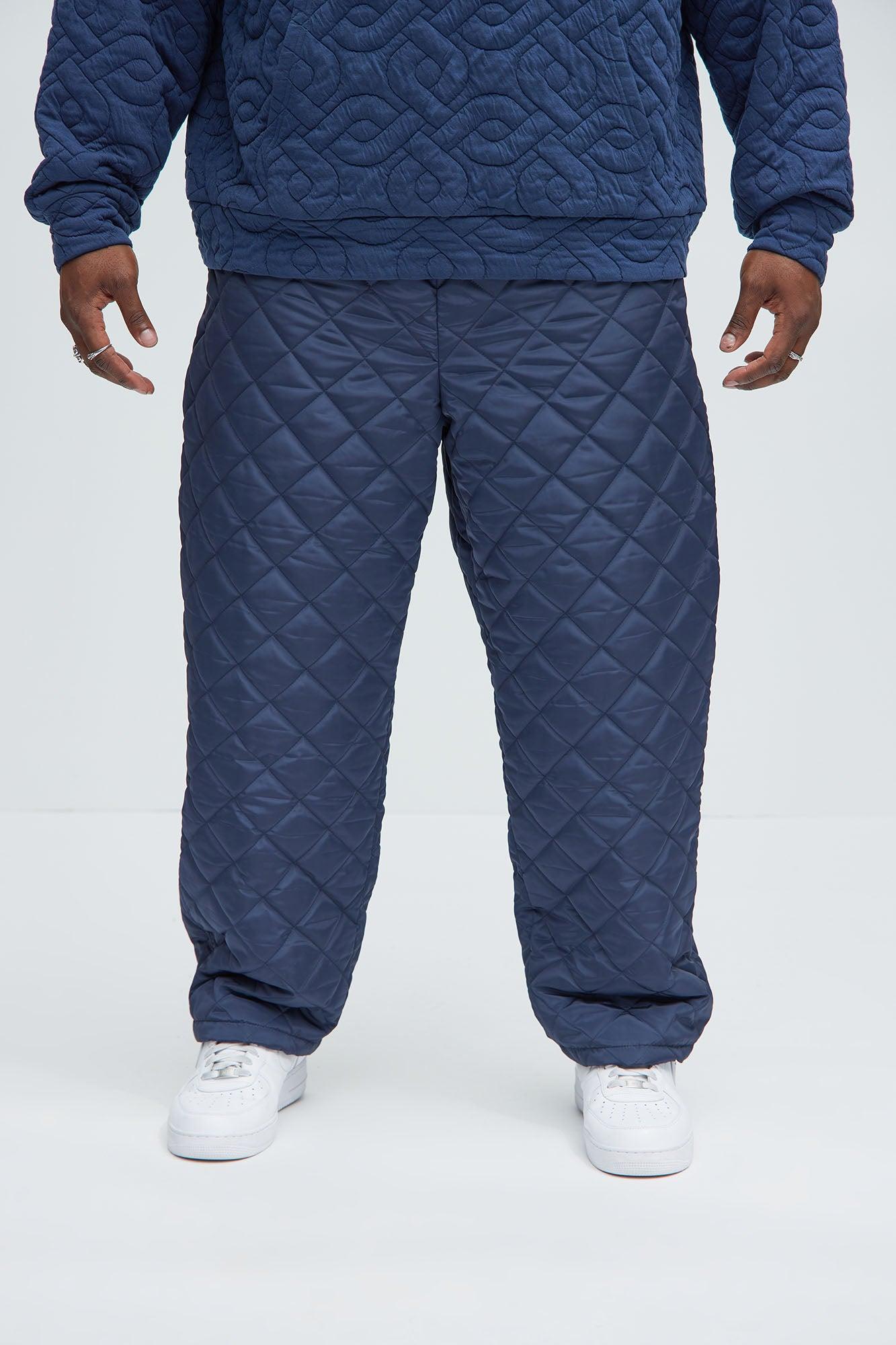 Deebo Straight Quilted Pants - Navy Product Image
