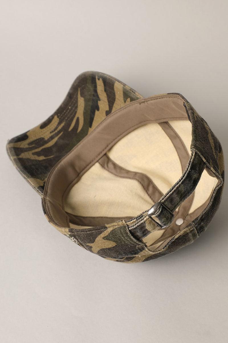 Distressed Camouflage Baseball Cap Product Image