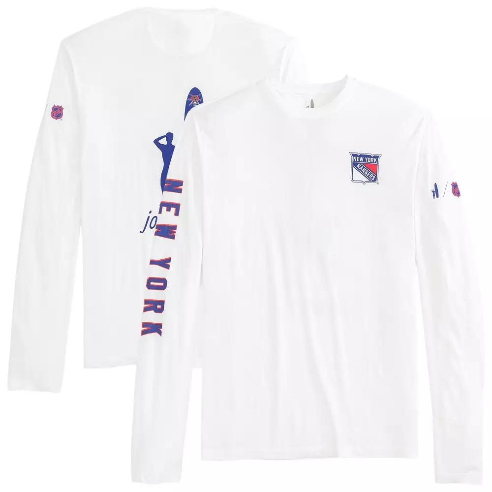 Men's johnnie-O White New York Rangers Adam Long Sleeve T-Shirt,  Product Image