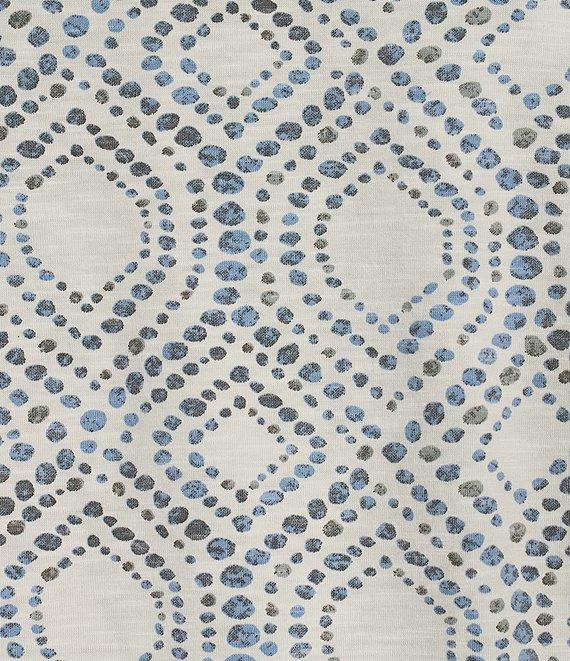 Multiples Slub Knit Georgette Block Multi Scoop Neck 3/4 Flounce Sleeve Fitted Top Product Image