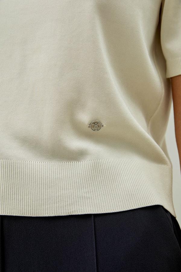 Sophisticated Dual-Knit Silk T-Shirt Product Image