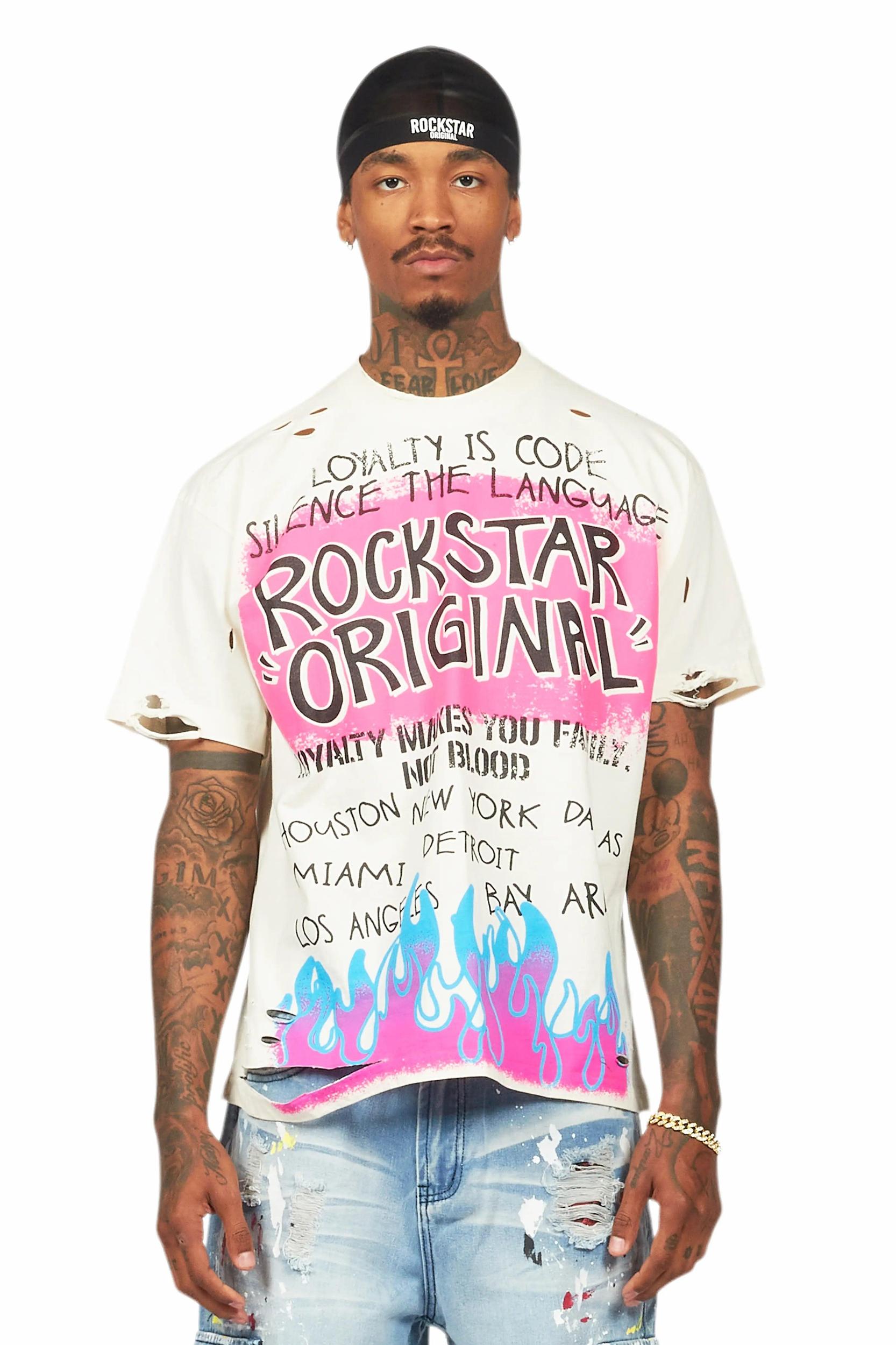 Beno Beige Oversized Graphic T-Shirt Male Product Image