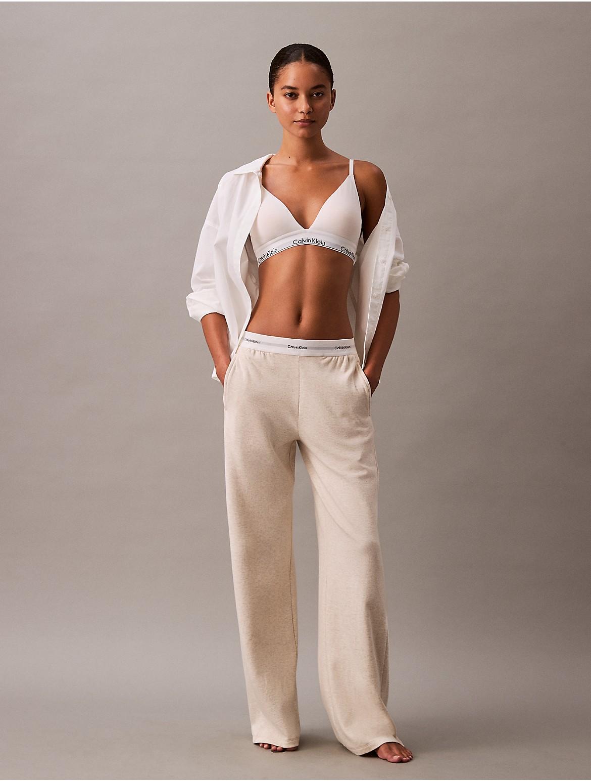 Calvin Klein Womens Terry Lounge Wide Leg Pants - Grey Product Image