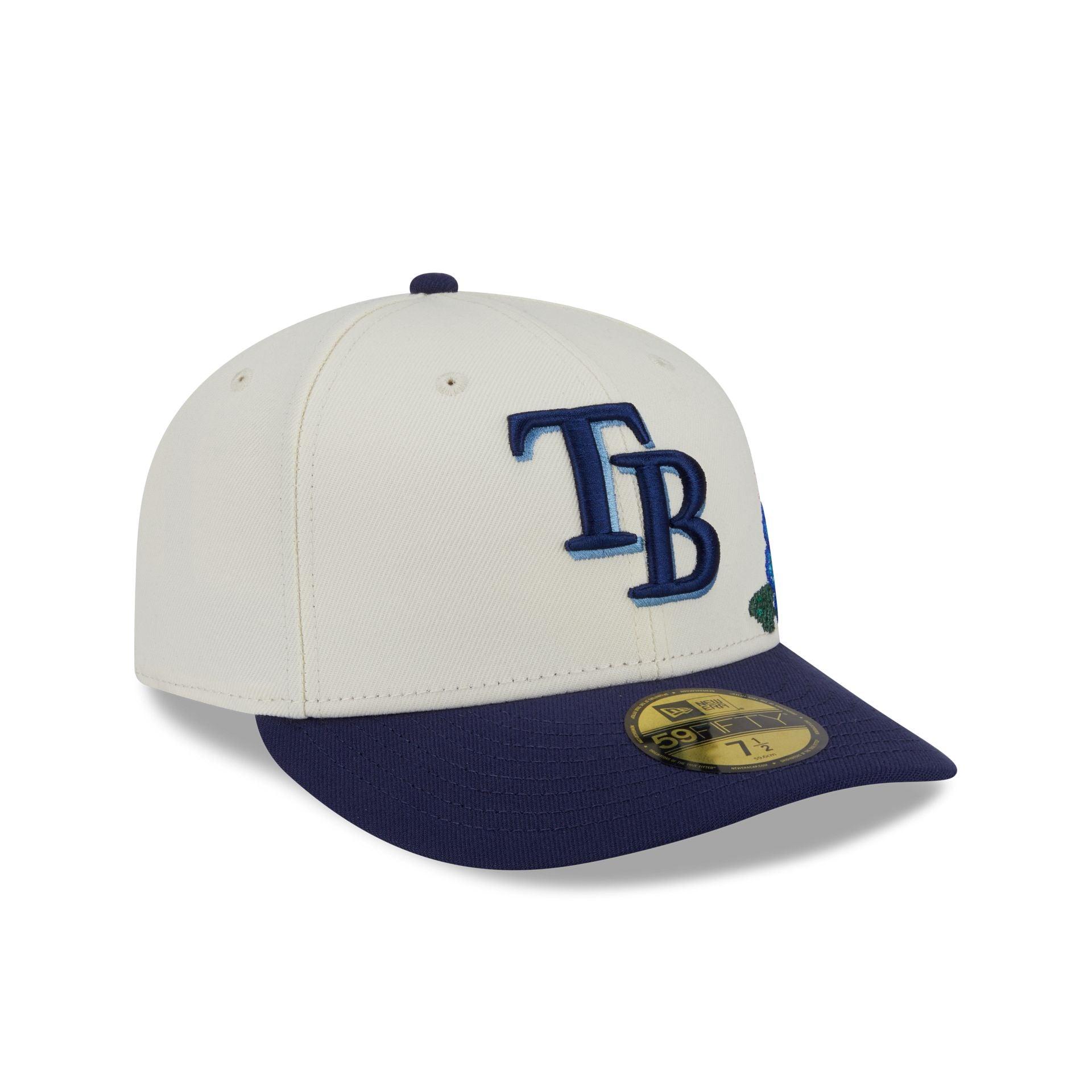 Tampa Bay Rays Tonal Florals White 59FIFTY Fitted Hat Male Product Image