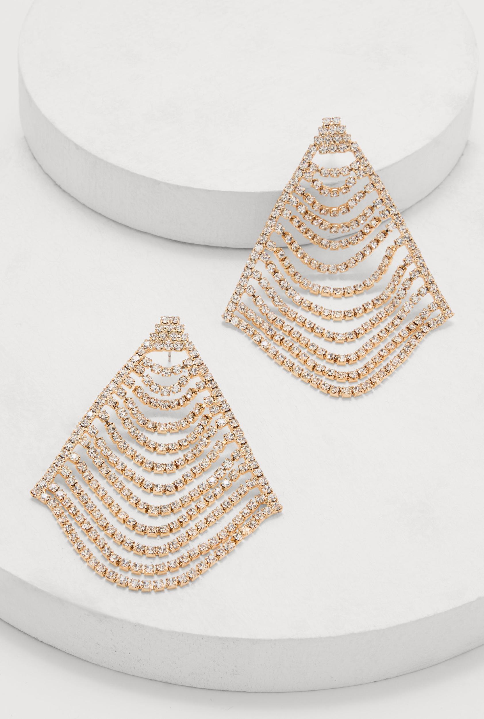 Rhinestone Kite Dangle Earrings Unisex Product Image