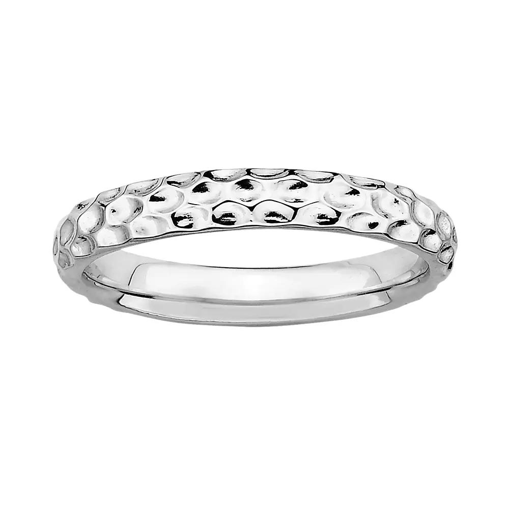 Stacks & Stones Sterling Silver Hammered Stack Ring, Women's, Size: 5 Product Image