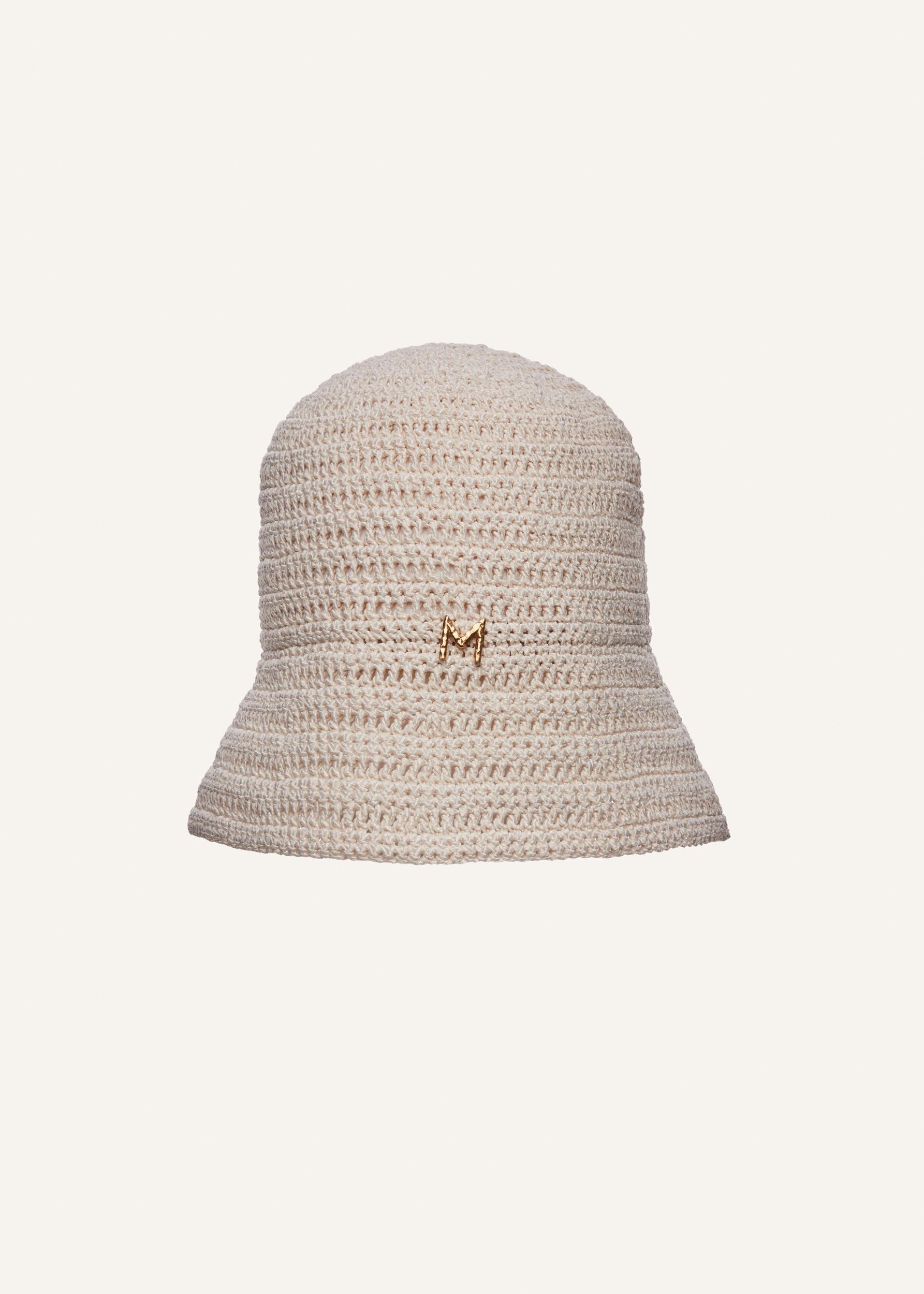 Handmade crochet bucket hat in cream Product Image