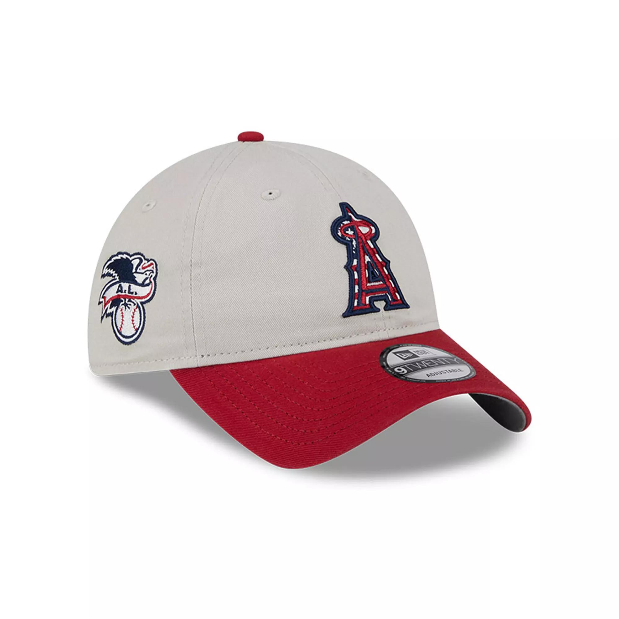 Men's New Era  Khaki/Red Los Angeles Angels 2024 Fourth of July 9TWENTY Adjustable Hat, Beig K Product Image