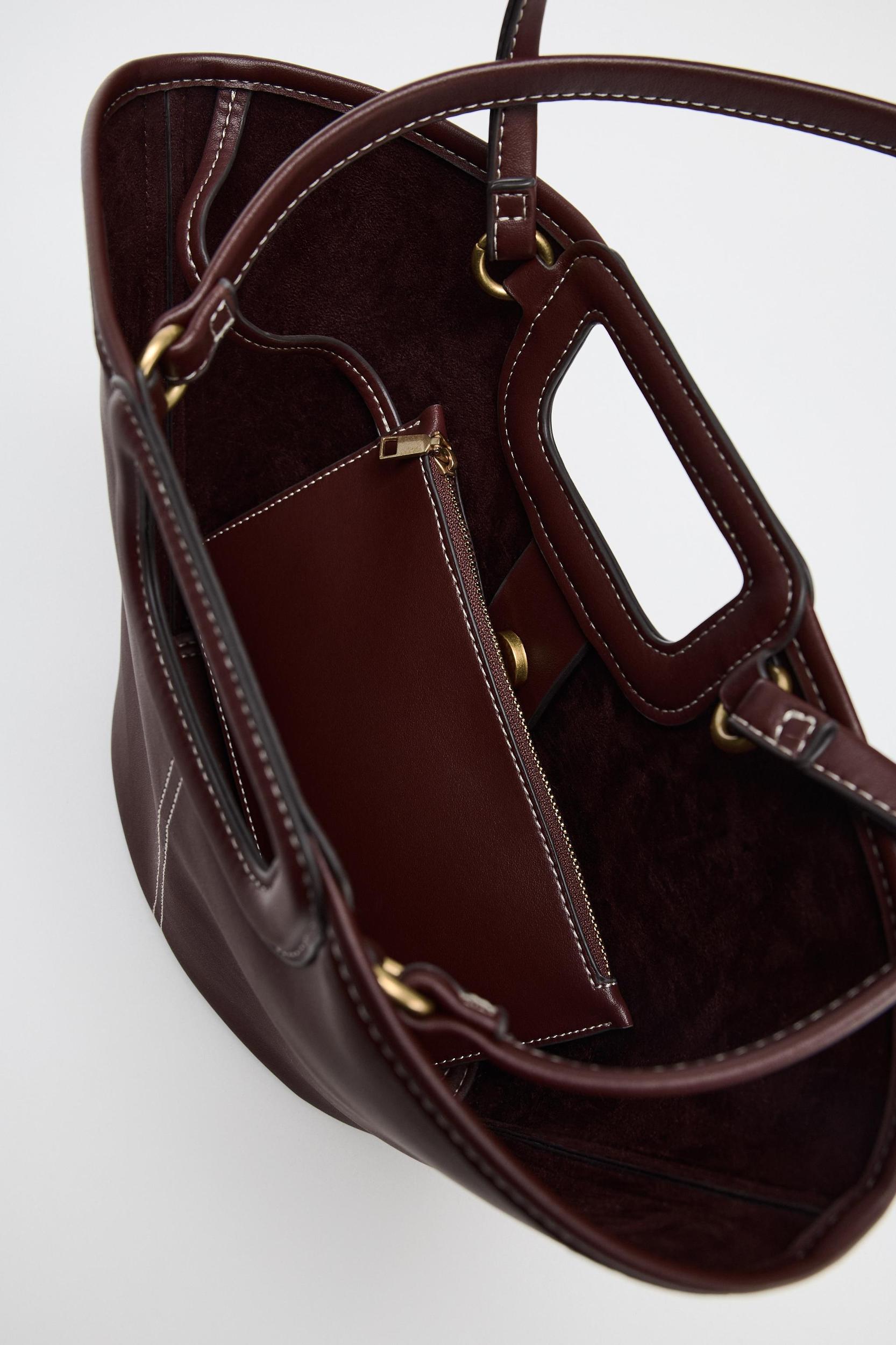 TOPSTITCHED SHOPPER BAG Product Image