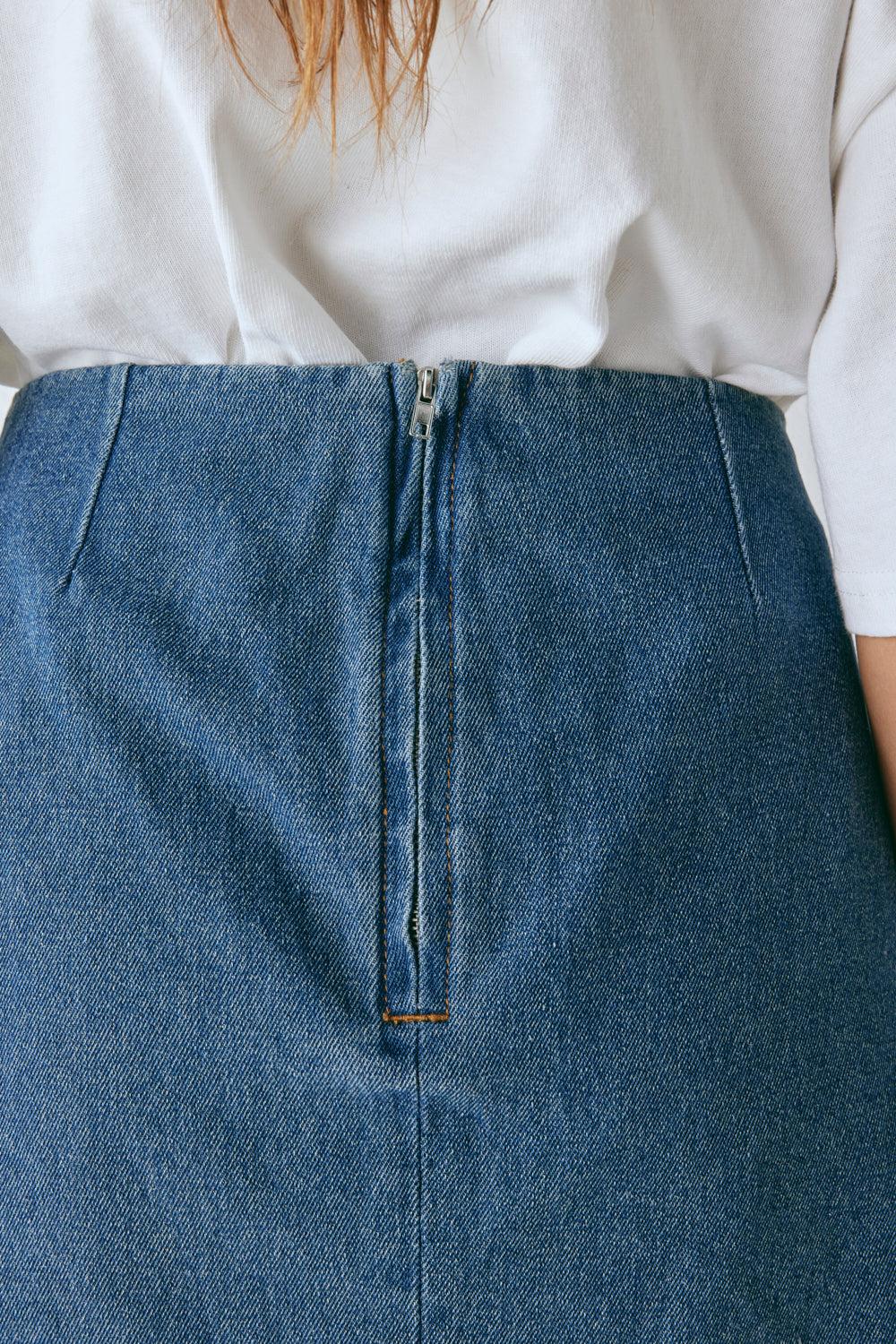 Anna Denim Mini Skirt Blue Product Image