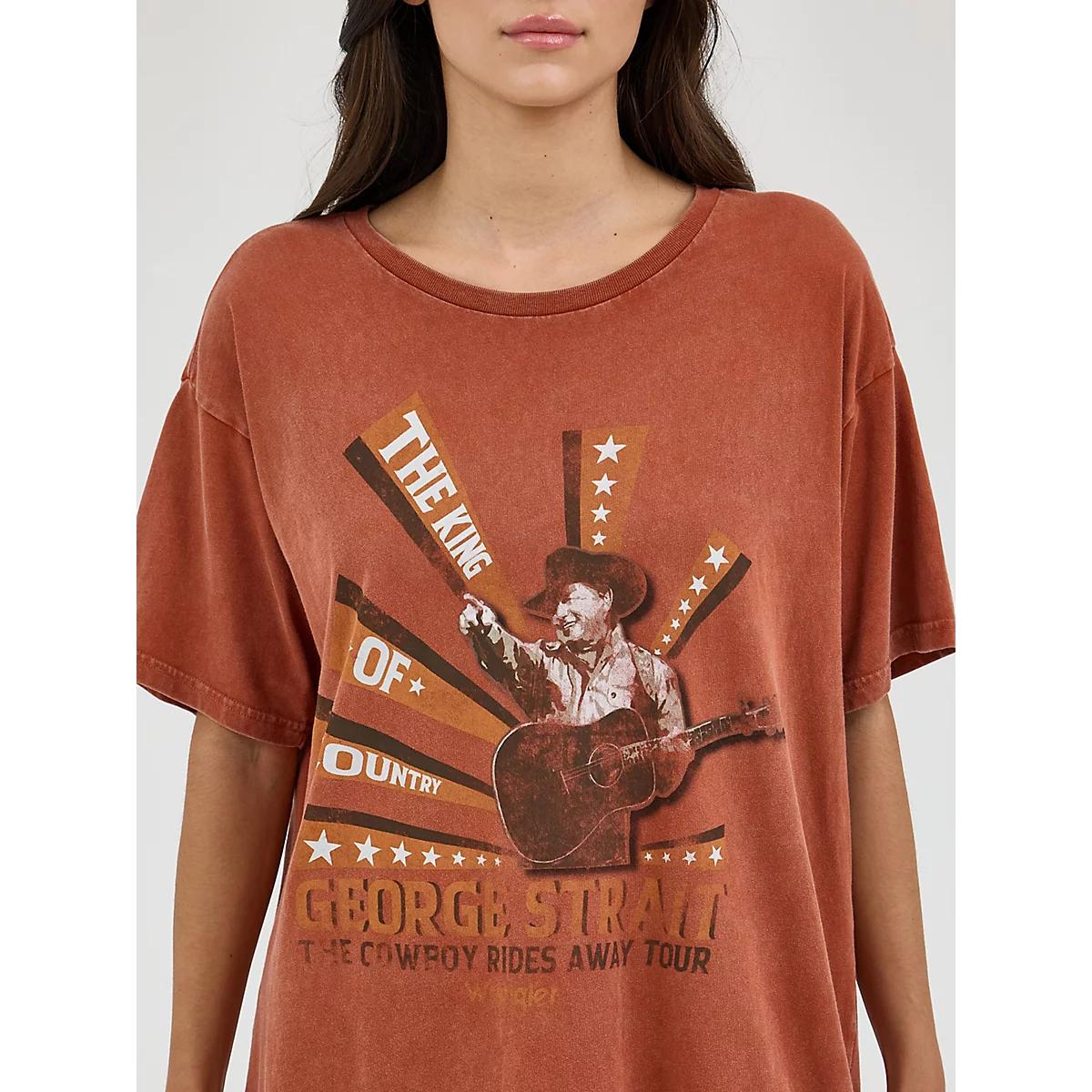 Women's Wrangler® George Strait Oversized Band Tee in Spice Wash Product Image