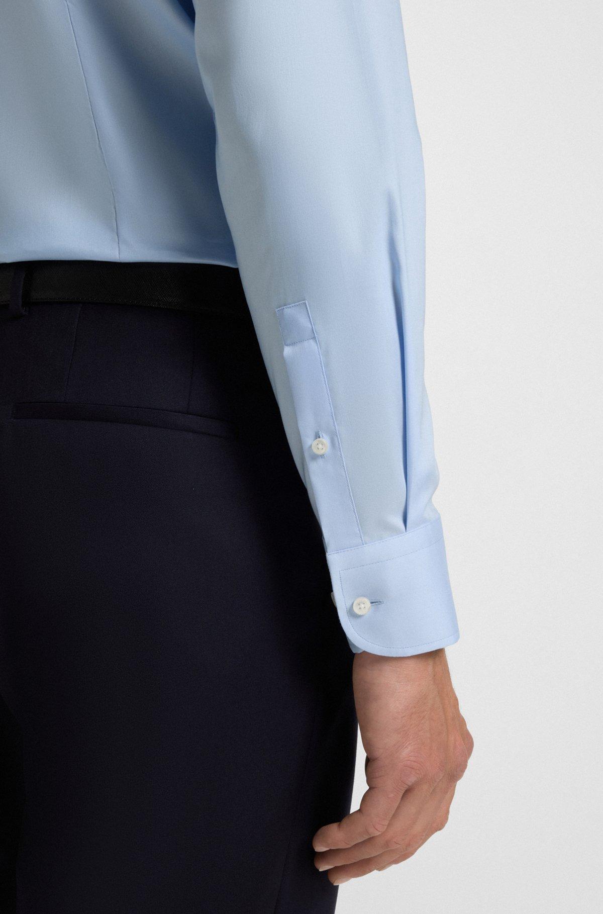 Slim-fit shirt in easy-iron cotton poplin Product Image
