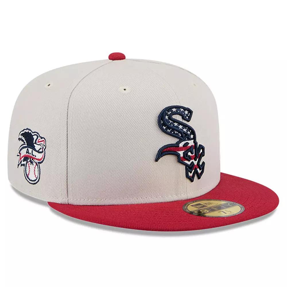 Men's New Era Khaki/Red Chicago White Sox 2024 Fourth of July 59FIFTY Fitted Hat,  Product Image