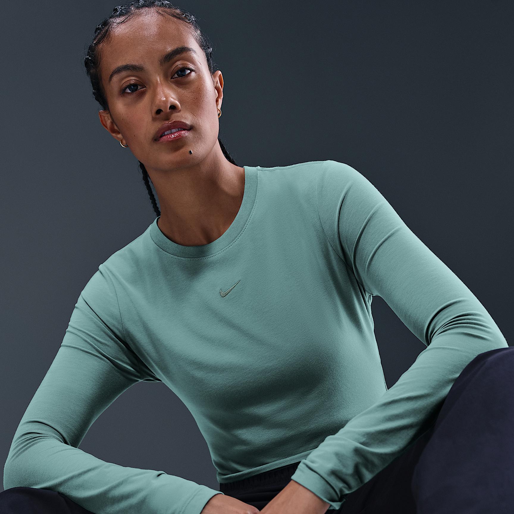 Womens Nike Sportswear Chill Knit Slim Long-Sleeve Cropped Top | HF5322-017 Product Image