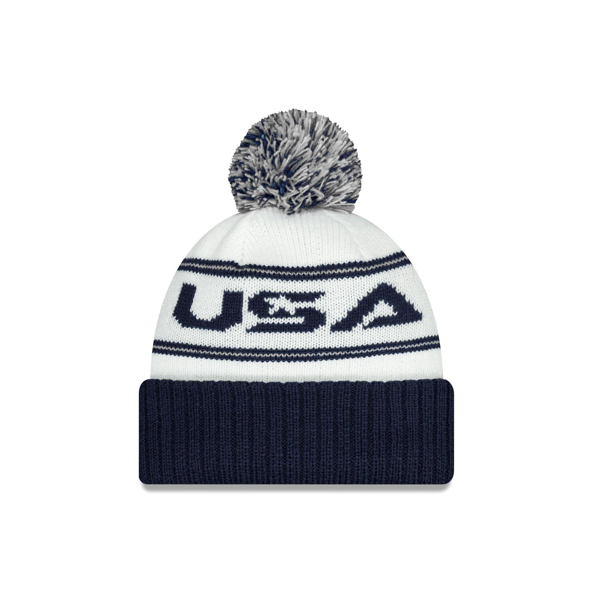 2025 Ryder Cup Team USA White Pom Knit Hat Male Product Image