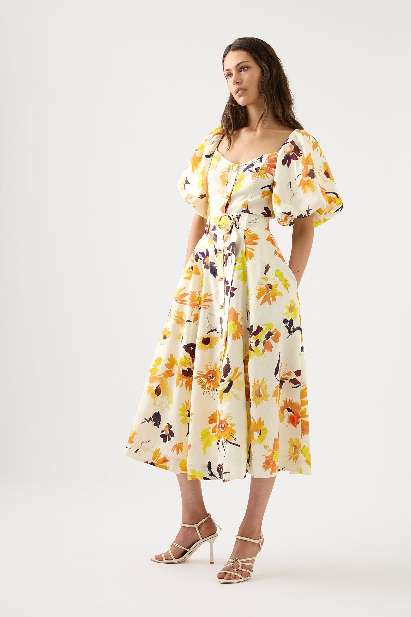 Soleil Belted Midi Dress Product Image