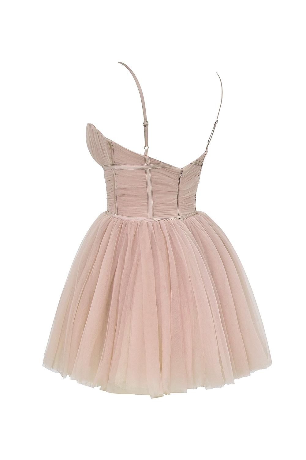 Princess  french rose tulle mini dress - sale Product Image