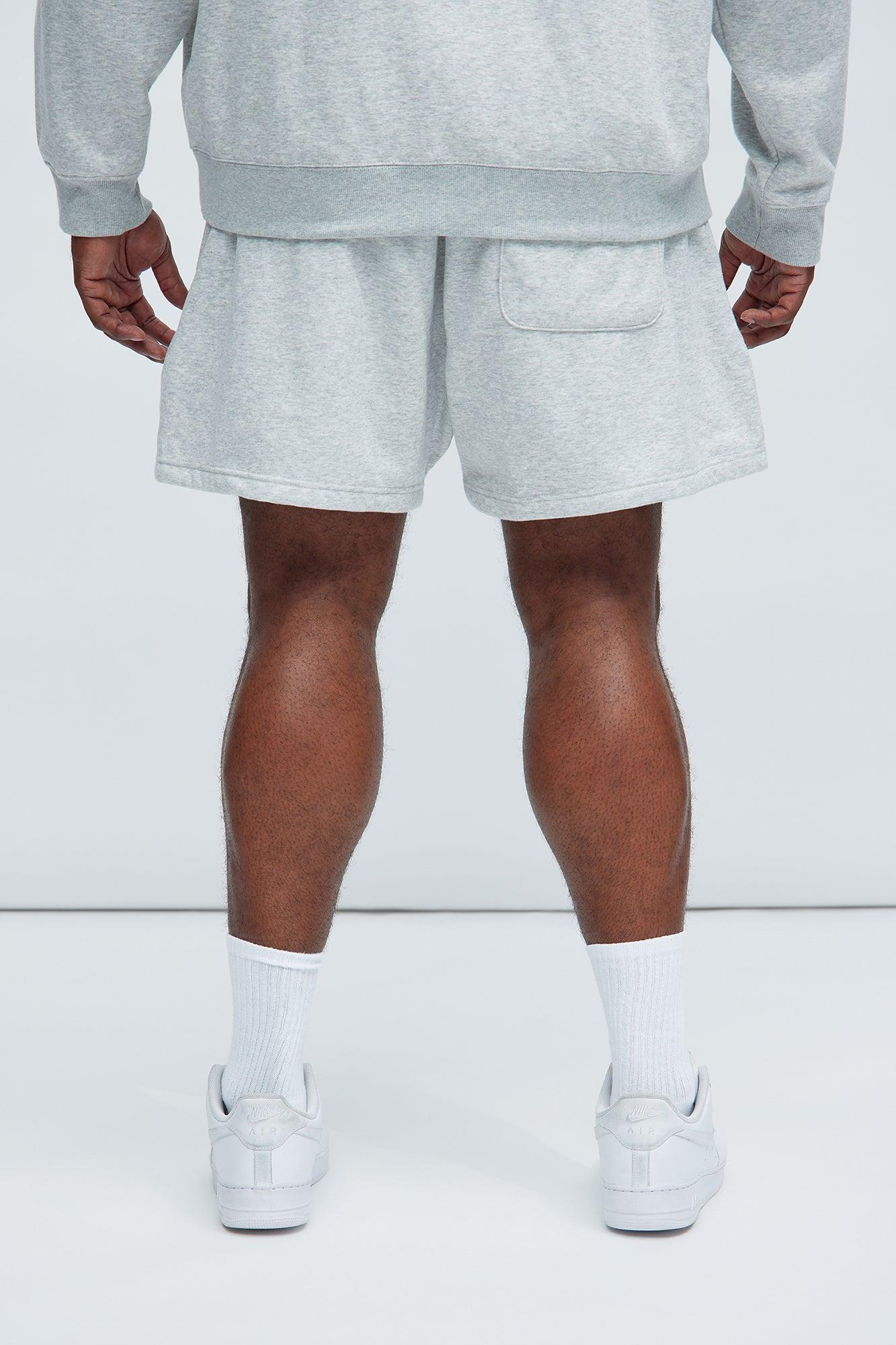 Tyson Novamen Oversize Heavyweight Sweat Shorts - Heather Grey Product Image