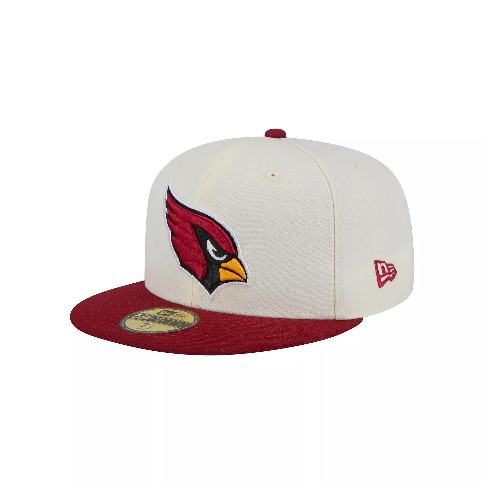 Men's New Era  White/Cardinal Arizona Cardinals Main 59FIFTY Fitted Hat, Size: 7 7/8 Product Image