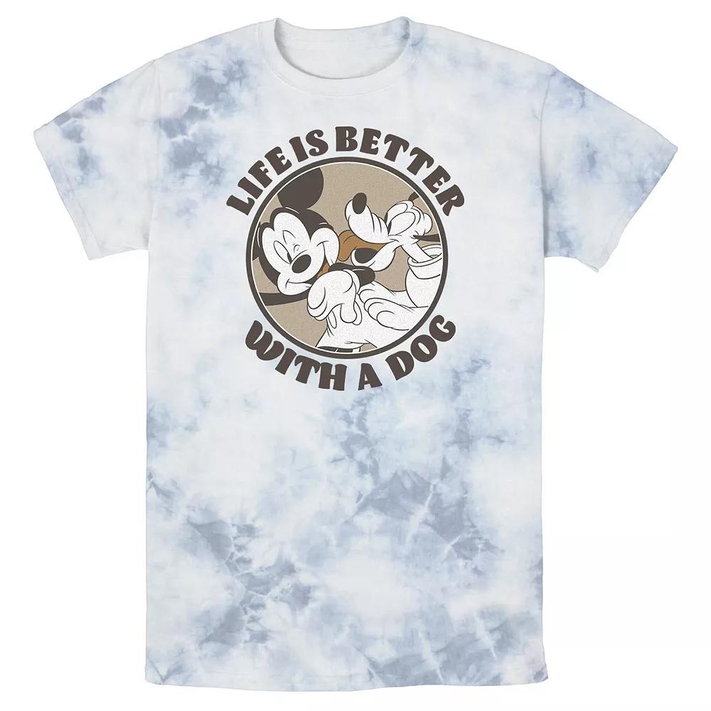 Men's Disney Mickey And Friends Life Is Better With A Dog Bomabrd Wash Tee,  Product Image