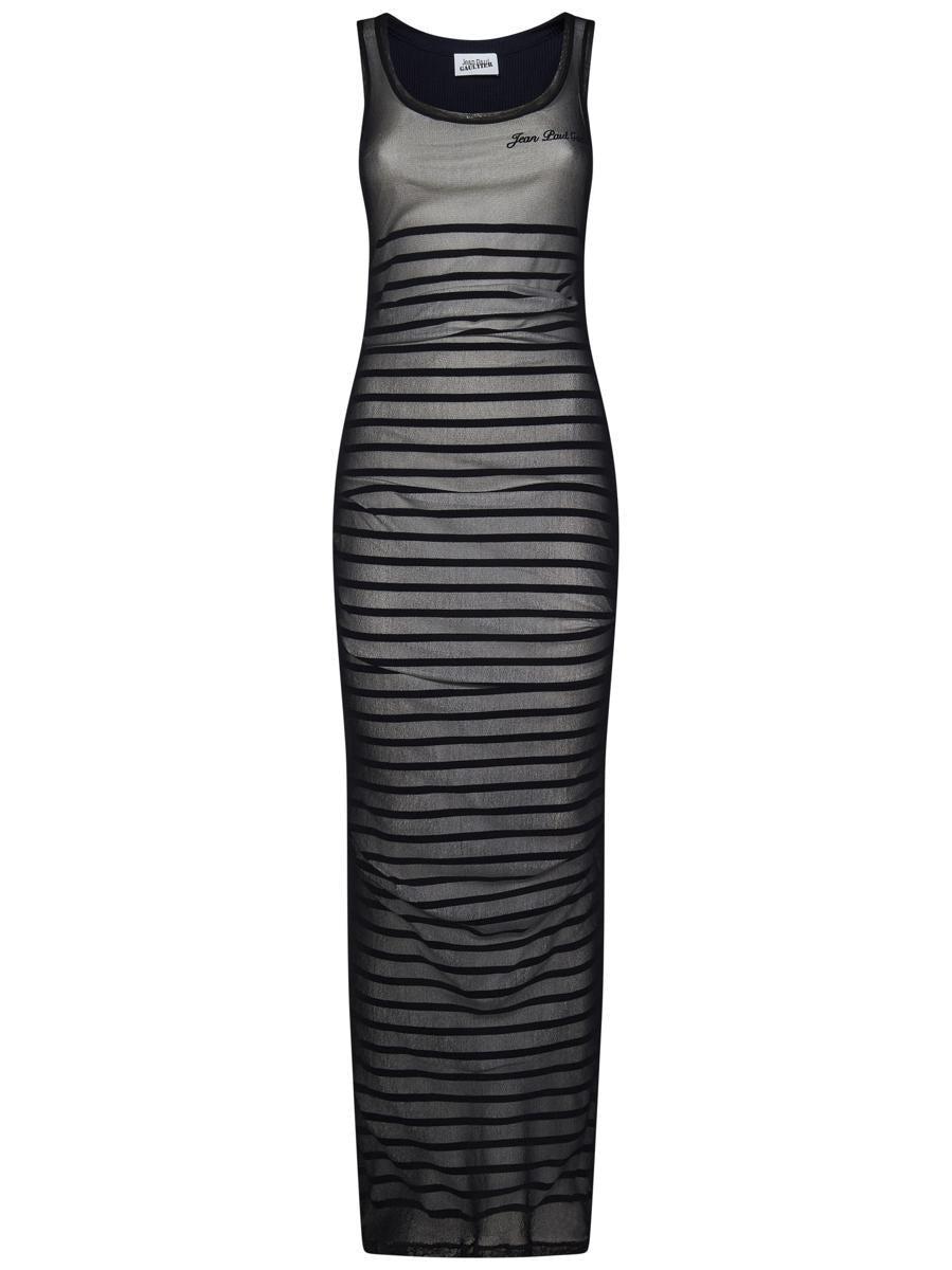 Black & Navy 'The Bi-Material Marinière' Maxi Dress Product Image