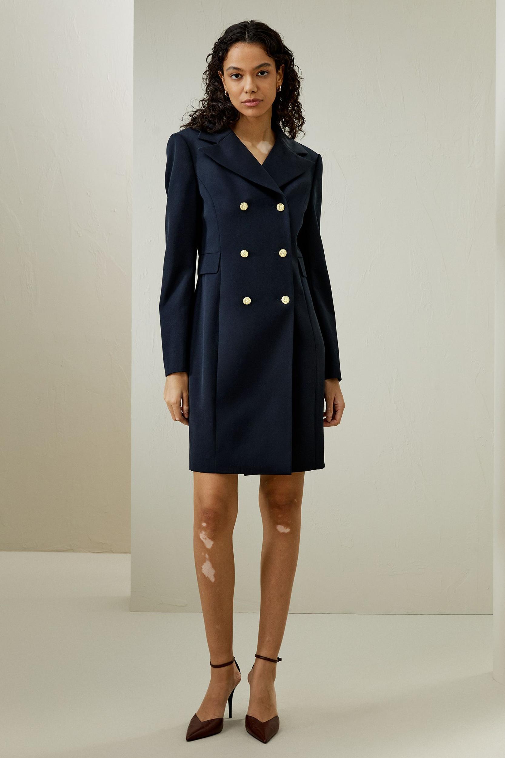 Tailored Double-Breasted Dress Coat Product Image