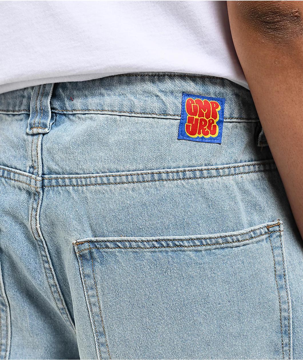 Empyre Ultra Wide Fit Colby Light Blue Wash Denim Skate Jeans Product Image