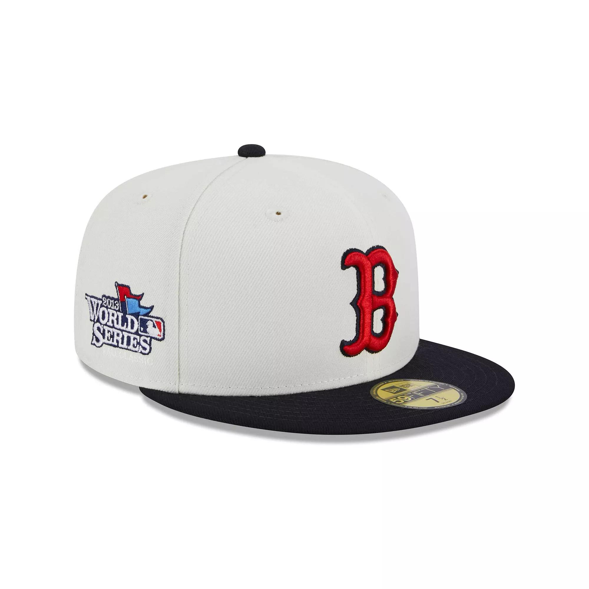 Men's New Era Stone/Navy Boston Red Sox Retro 59FIFTY Fitted Hat, Size: 8, Team Product Image