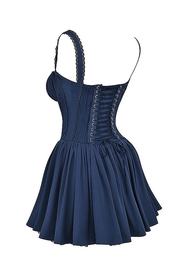 Pietra  french navy corset mini dress Product Image