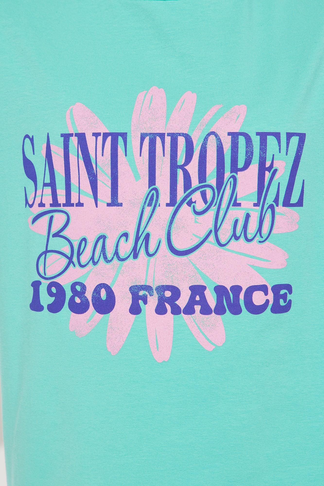 St. Tropez Beach Club Oversize  Short Set - Mint Female Product Image