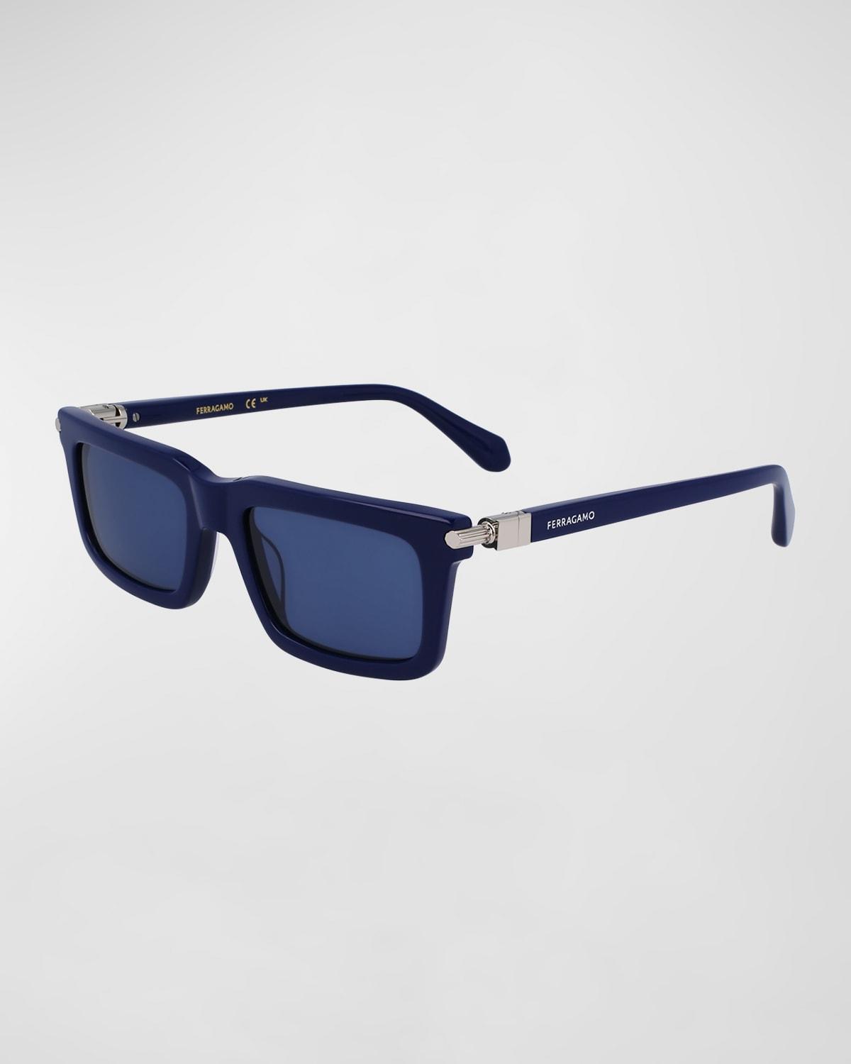 Mens Prisma Modified Acetate Rectangle Sunglasses, 53mm Product Image