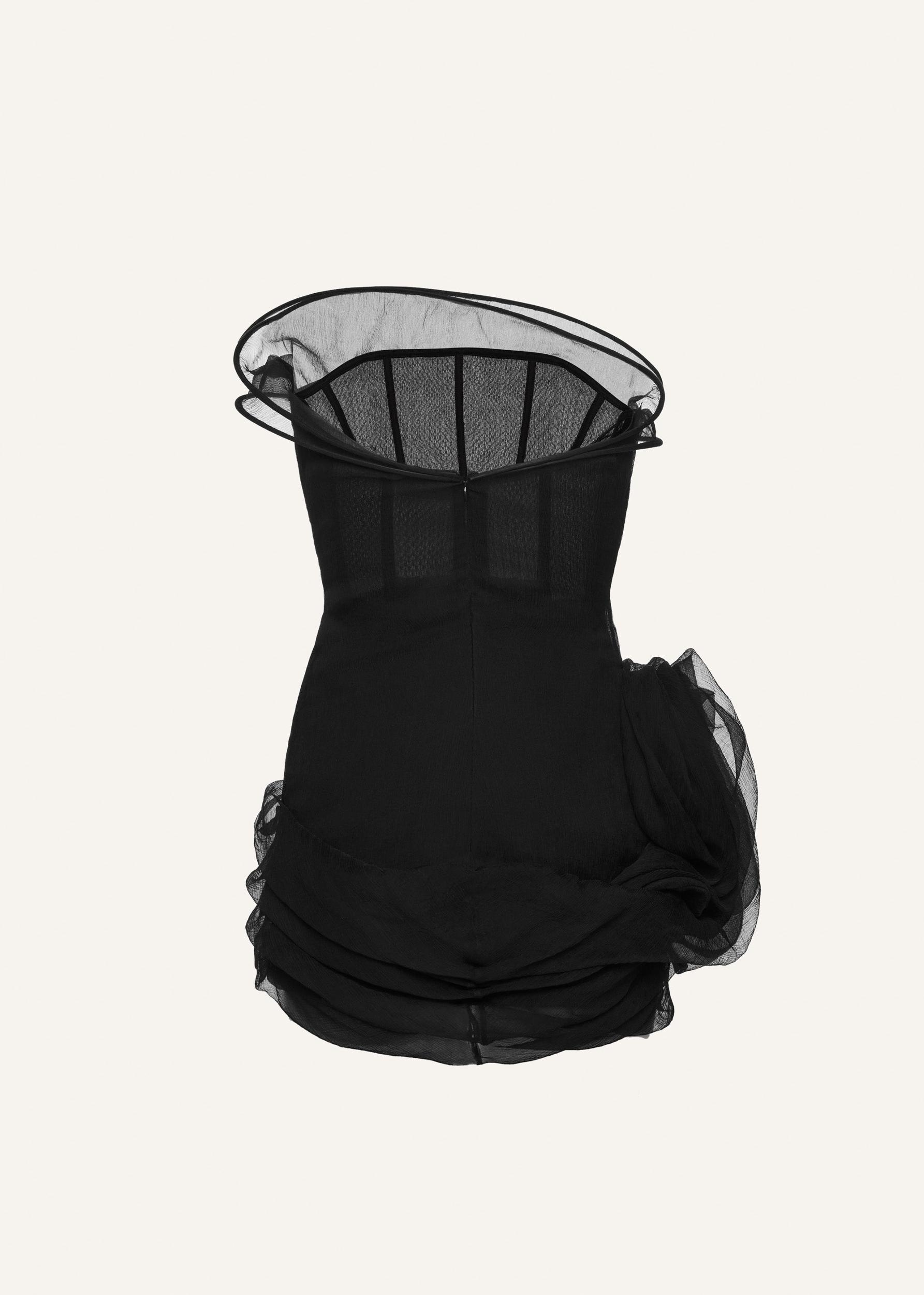 Tulle corset mini dress in black Product Image