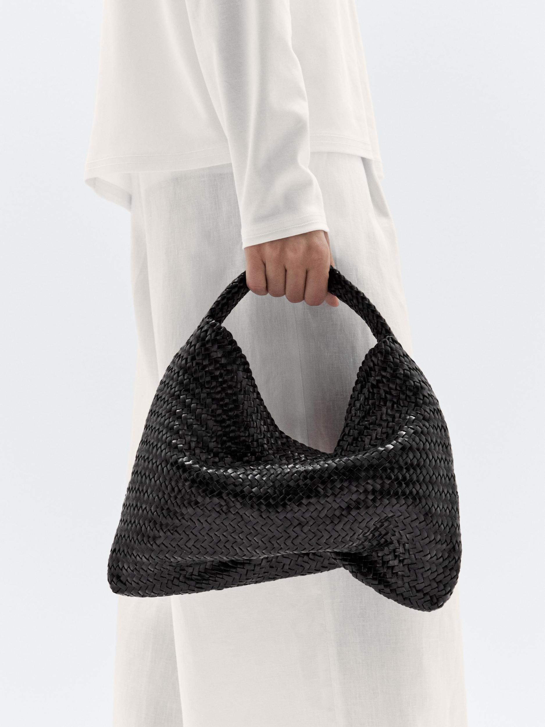 Braided nappa leather shopper bag Product Image