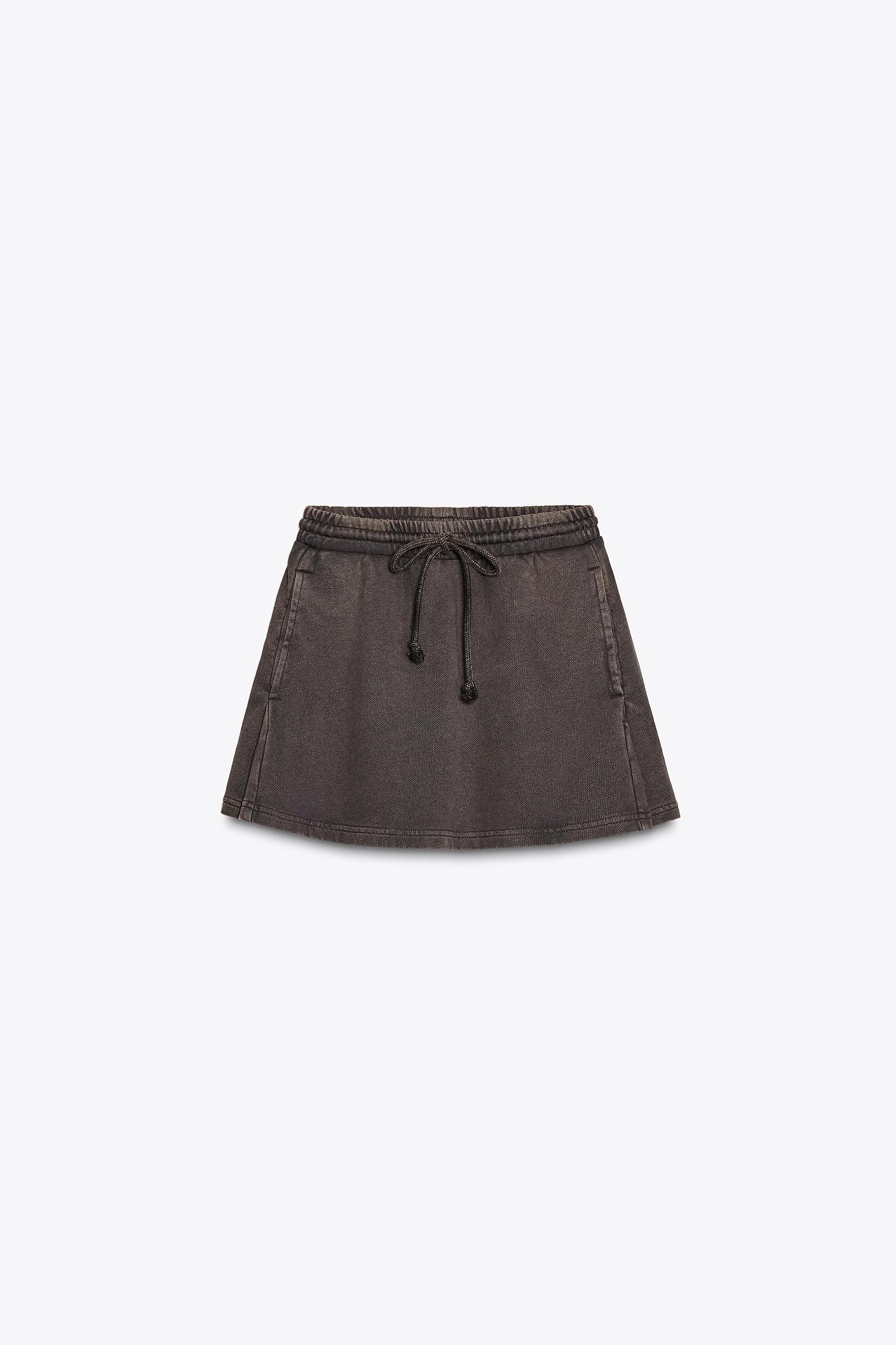WASHED HEAVY COTTON MINI SKIRT Product Image